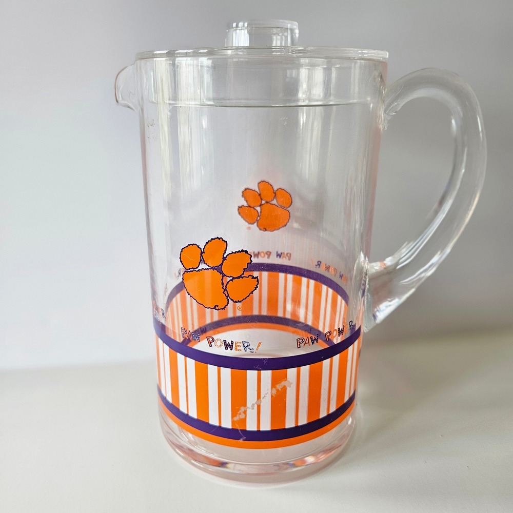 Clemson University Tigers PAW POWER Drink Pitcher - Plastic Tea Lemonade